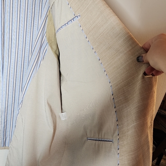 Joseph Abboud cotton 2-button beige blazer.  Men's size 3X - Picture 11 of 16
